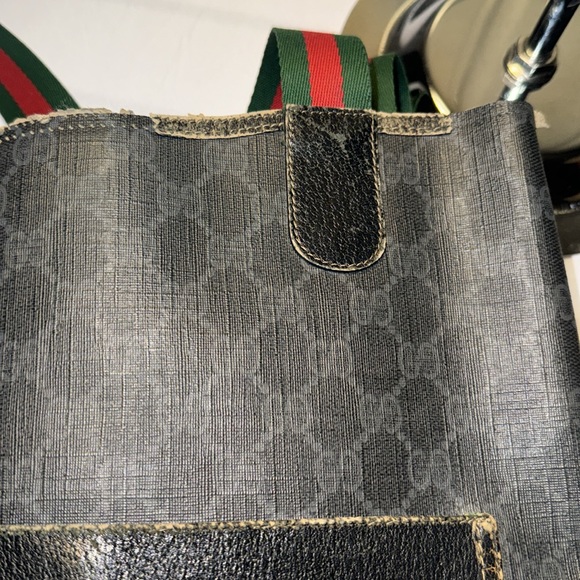 GUCCI TOTE BAG BLACK PVC Used Condition - Picture 13 of 17